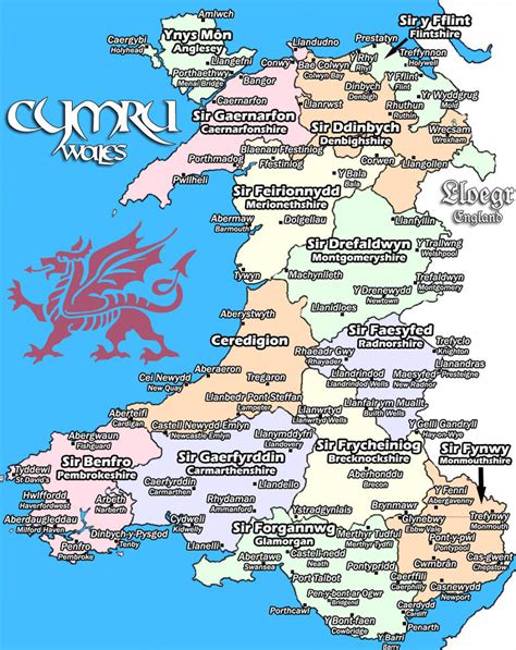 Map O Gymru Map Of Wales By Abacaxin On Deviantart