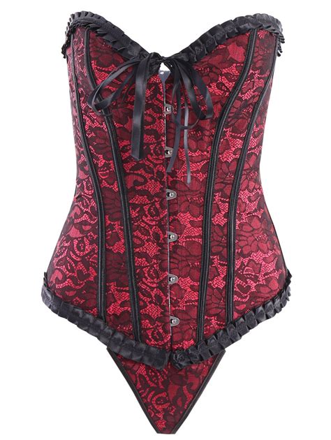 26 Off Fashionable Strapless Criss Cross Slimming Lace Embellished Corset For Women Rosegal