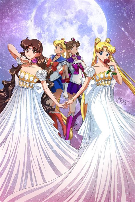 Princesses Selenity And Selene By ElynGontier On DeviantArt Sailor Moon Manga Sailor Moon