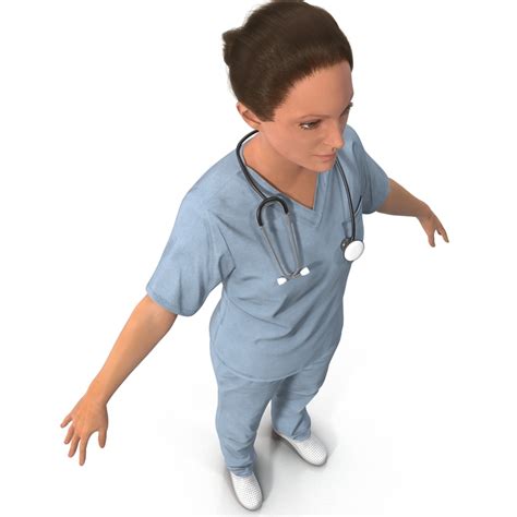 3d nurse rigged model