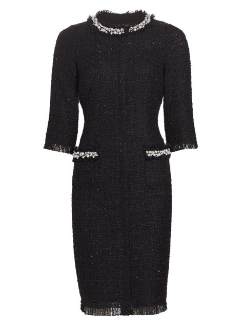 Shop Teri Jon By Rickie Freeman Bead Embellished Tweed Midi Dress