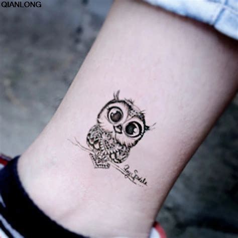 Vintage Black Owl Arm Fake Tattoo Sexy Temporary Tattoos Sticker Wo Body Art In Temporary