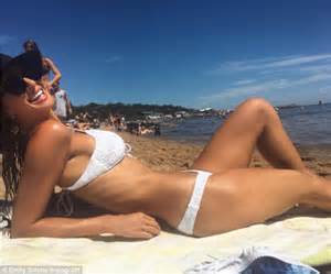The Bachelors Emily Simms In Orange Bikini In Melbourne Daily Mail Online
