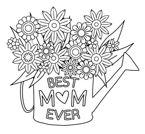 Mothers Day Best Mom Ever Coloring Page Free Printable Coloring Pages