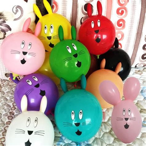 Special Rabbit Head Latex Balloon Mixed Color Childrens Party Balloon