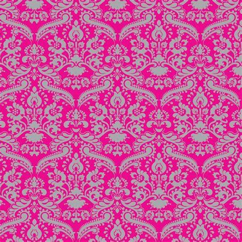 The Dolls House Emporium Bright Pink And Silver Damask Wallpaper