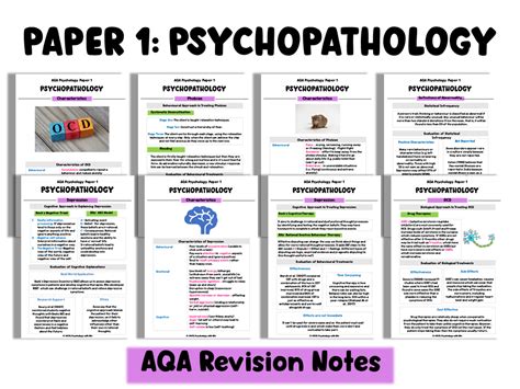 Aqa Paper 1 Psychology Revision Notes Teaching Resources