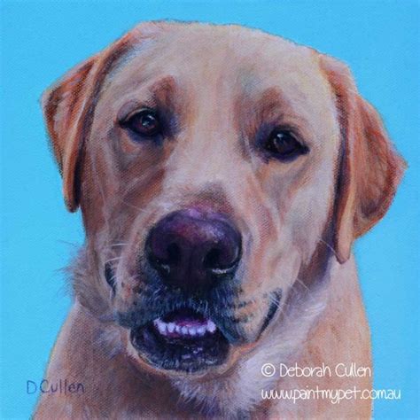 Dog Portrait Rudolph Golden Labrador Acrylic Painting Paintmypet