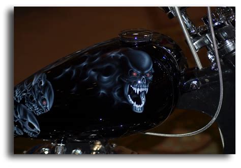 Custom Painted Motorcycles Gallery King Custom Skull Chopper