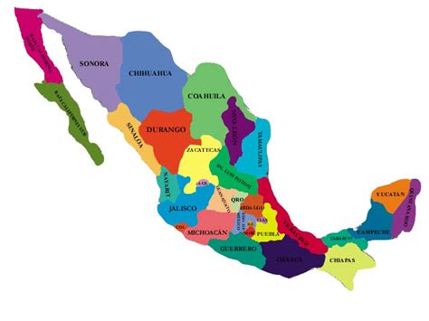 Mapa De La Republica Mexicana Con Nombres A Color Imagui