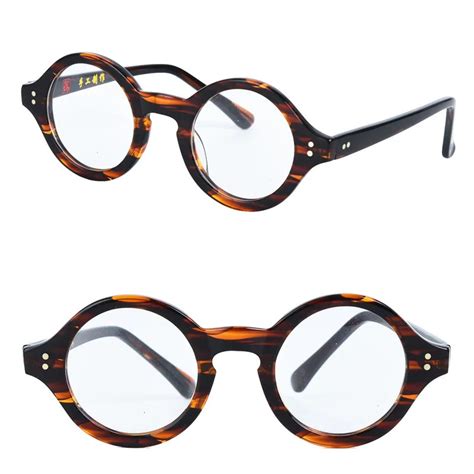 Fashion Women Round Acetate Eyeglasses Frames Men Brand Acetate Eyeglasses Leopard Frame Optical