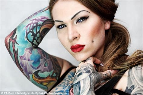 Woman Tattoos Her Eyes Purple Photos