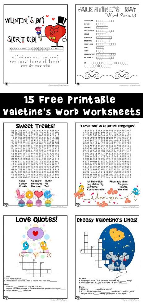 72 Free Printable Valentine Worksheets Design Corral