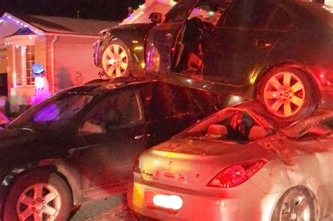 Ontario Drunk Driver Crashes Into Multiple Vehicles Before Landing On