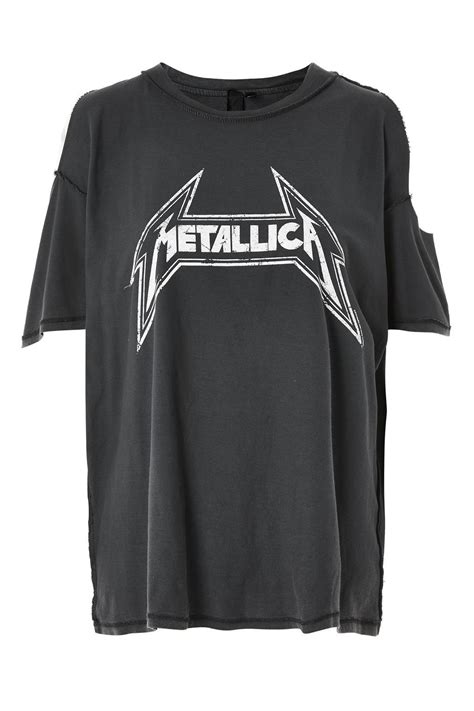 Tall Metallica Motif T Shirt Oversized Graphic Tee Topshop T Shirts