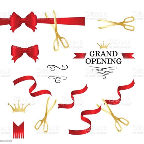 Grand Opening Decoration Elements Stock Illustration - Download Image Now - iStock