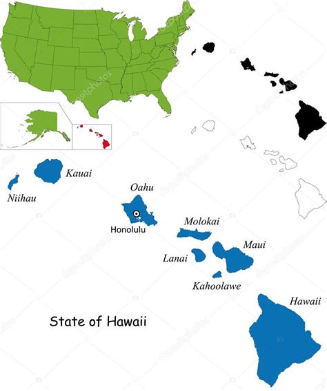 Hawaii Map Stock Vector Image By ©volina 32456175