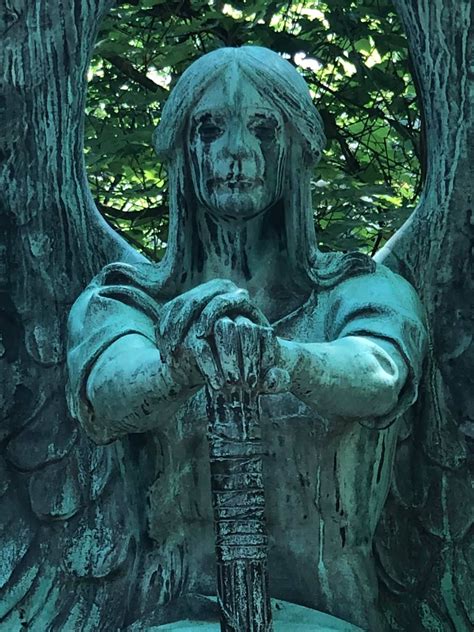 Weeping Angel Close Up In Lake View Cemetery Cleveland Ohio Old