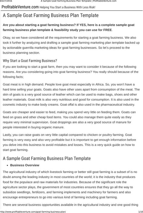 In case you have a number of little business suggestions which usually you might like to share, make sure you post every of all of them in the below. Download Goat Farming Business Plan Template Free Download for Free | Page 10 - FormTemplate