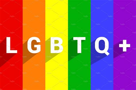 Text Lgbtq On Striped Pride Flag Abstract Stock Photos ~ Creative Market