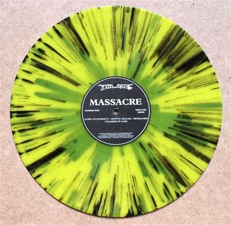 Massacre From Beyond Biohazard Yellow Black Splatter Vinyl 12 Inch