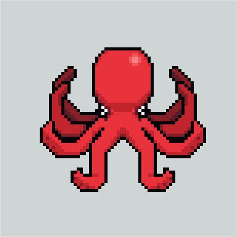 Pixel Art Illustration Octopus Pixelated Octopus Sea Octopus Icon