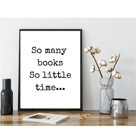 So Many Books So Little Time Printable Sign Poster Quote Wall Art Home