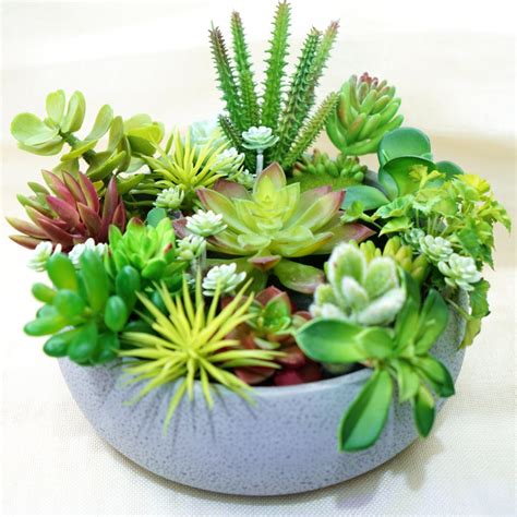 Maybe you would like to learn more about one of these? Realistic Fake Succulents Green Plastic Home Garden Faux ...