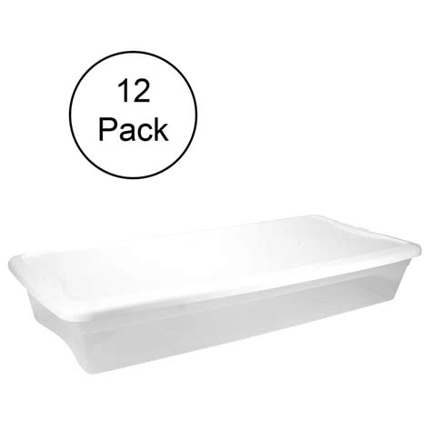 Sterilite 41 Qt Under The Bed Latching Tote Storage Box 12 Pack 12 X 19608006 The Home Depot
