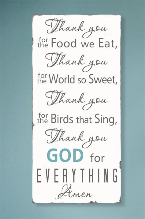 Thank You For The Food We Eat Blessing Typography By Toefishart