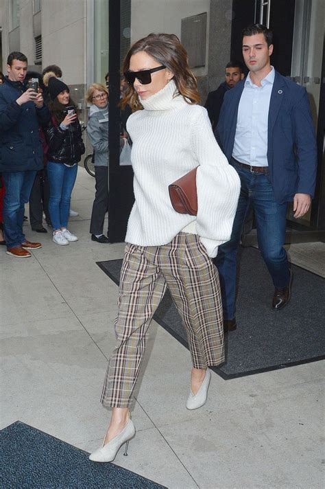 Victoria Beckham S Turtleneck Sweater And Plaid Pants Look For Less The Budget Babe