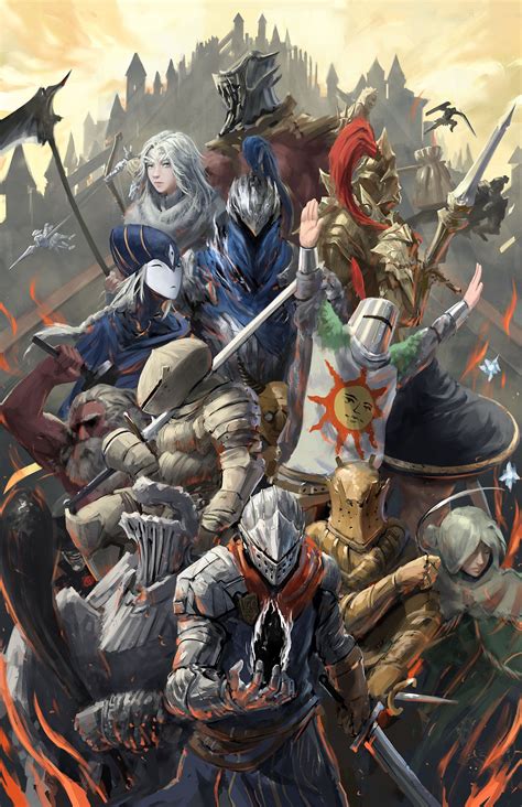 Dark Souls Characters Video Game Art Poster Etsy Uk Dark Souls