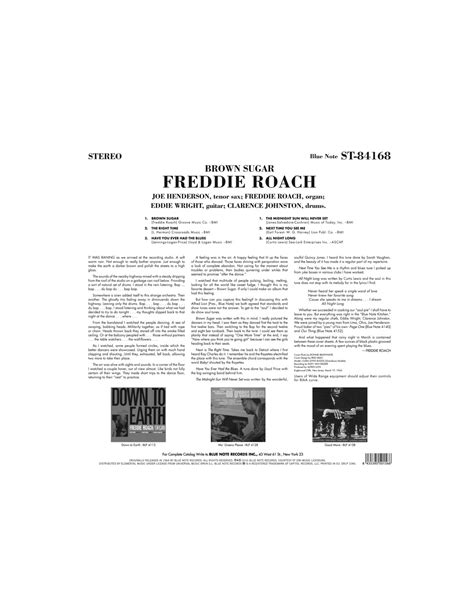 Freddie Roach Brown Sugar Limited Edition 180 Gram Lp