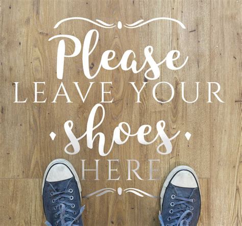 Wall Text Sticker Please Leave Your Shoes Here Tenstickers