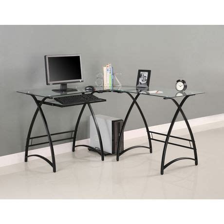 The alteration that reside in its bristling extent are usually of assorted genres. Glass and Black Metal Corner Computer Desk | Walmart Canada