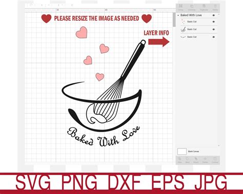 Baked With Love Svg Kitchen Utensils Svg Whisk With Cream Etsy