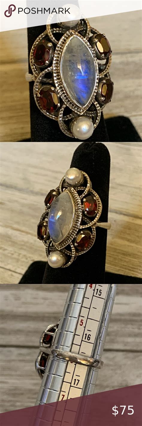 Nicky Butler Garnet Moonstone And Pearl Ring Womens Jewelry Rings