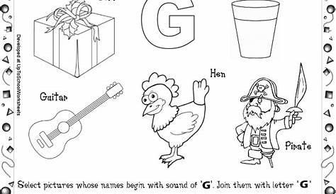 letrang g worksheets for kindergarten