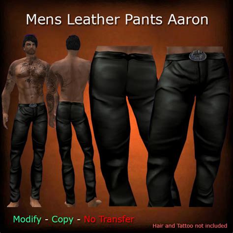 Second Life Marketplace Ts T Mens Leather Pants Black Aaron