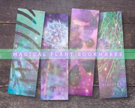 Fairy Plant Printable Bookmarks Enchanted Forest Bookmarks Etsy