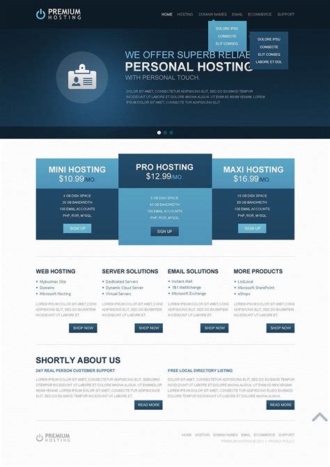 We were asked if we could build an overview of all the free website templates that are featured in the free css website, with the. 39 Best Web Hosting Website Templates & Themes | Free ...