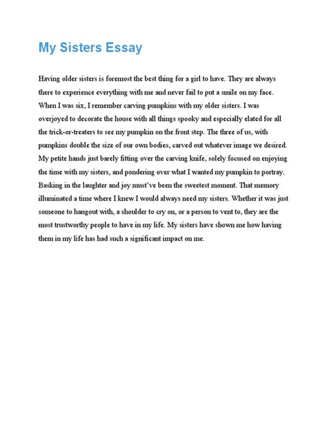 My Sisters Essay Pdf