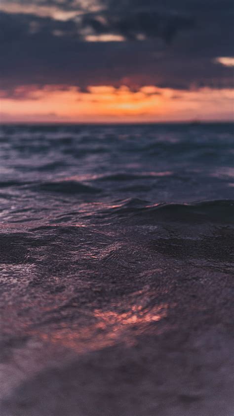 Waves Ripples Sea Water Sunset Hd Phone Wallpaper Peakpx