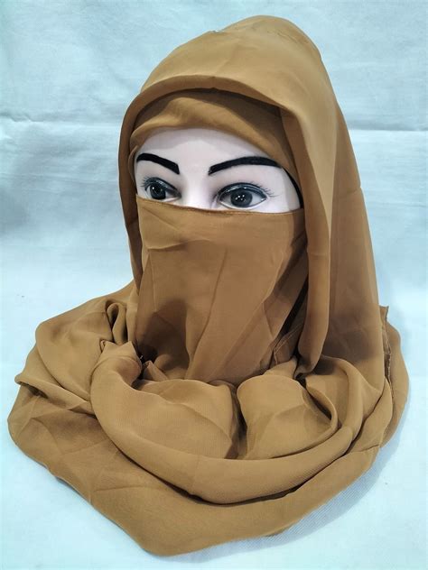 Plain Niqab Ready To Wear Caramel Brown Suzain Hijabs