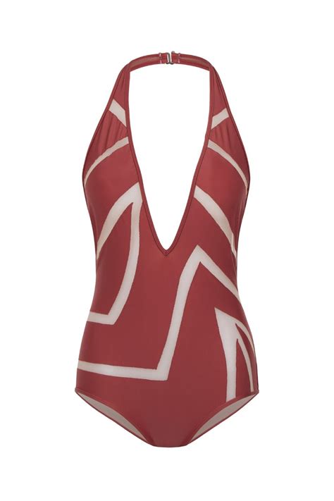 Zebra Halterneck Swimsuit Adriana Degreas International