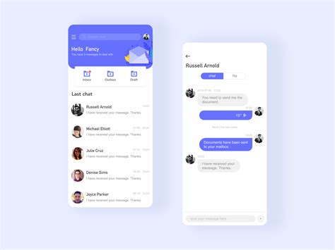 Inbox And Conversation Interface By Wangxin On Dribbble