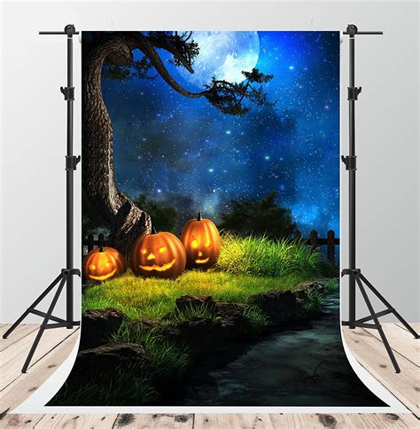 Greendecor Polyester Fabric 5x7ft Halloween Night Photography Backdrops