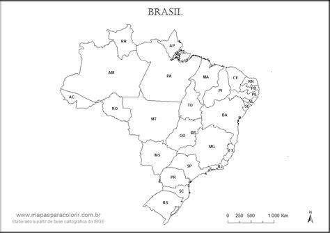 Mapa Do Brasil Para Colorir E Imprimir