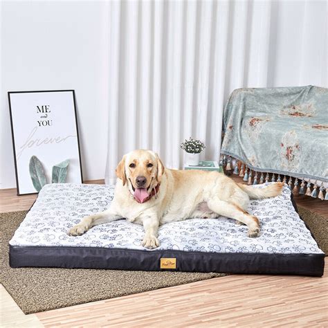 Jumbo Flat Pet Dog Bed Thick Support Foam Cushion Plush Frame Mattress