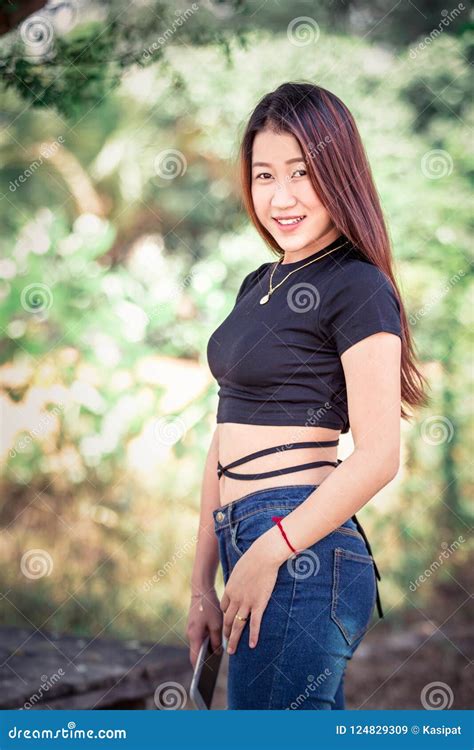 Portrait Beautiful Asian Cute Young Girl Stock Image Image Of Nature